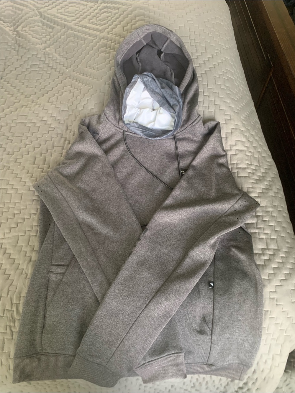 Salt Life SLX Gray Pullover Hoodie w Attached Neck Gaiter
